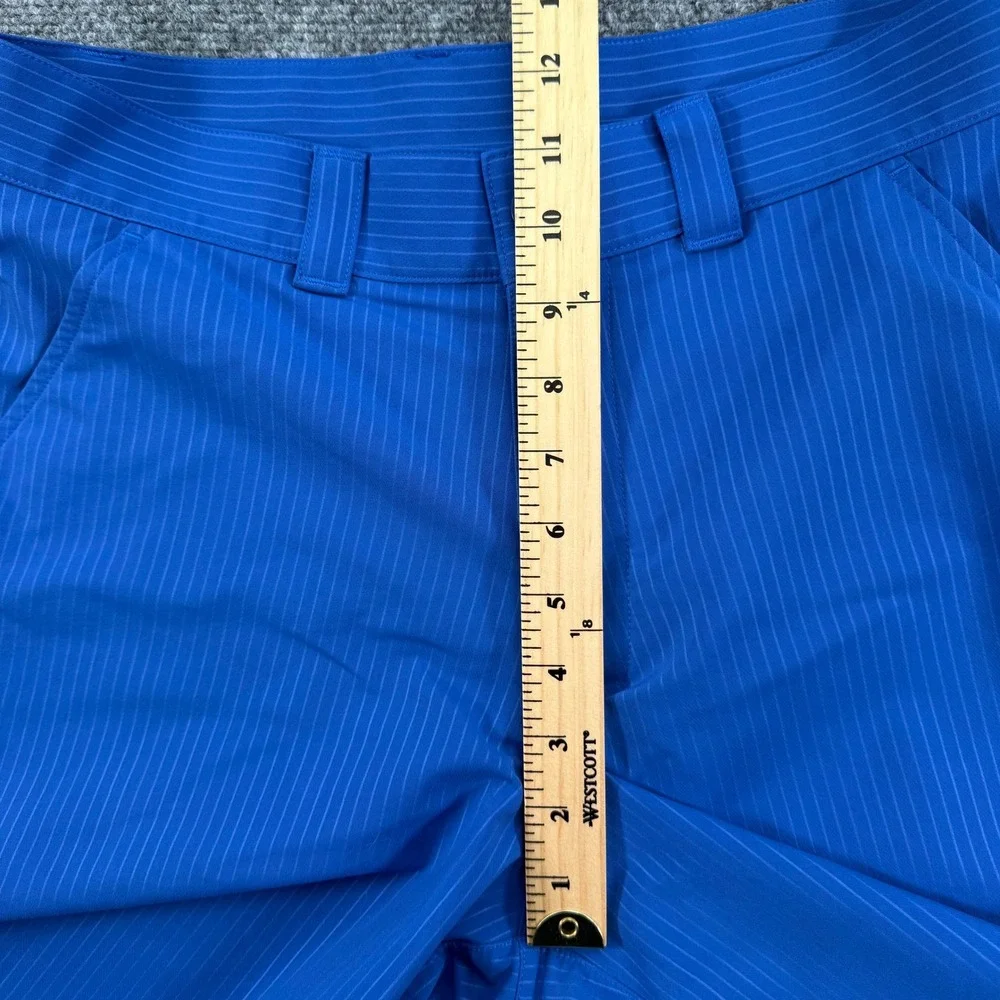 Under Armour Shorts Mens 30‎ Blue Pinstripe Flat Front Golf Stretch